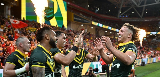 Kangaroos launch new era with tough win over Tonga