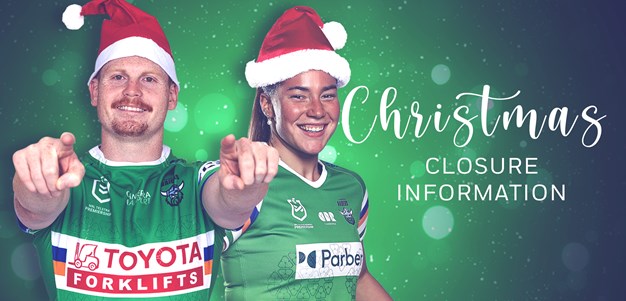 Merry Christmas and a Happy New Year from the Canberra Raiders