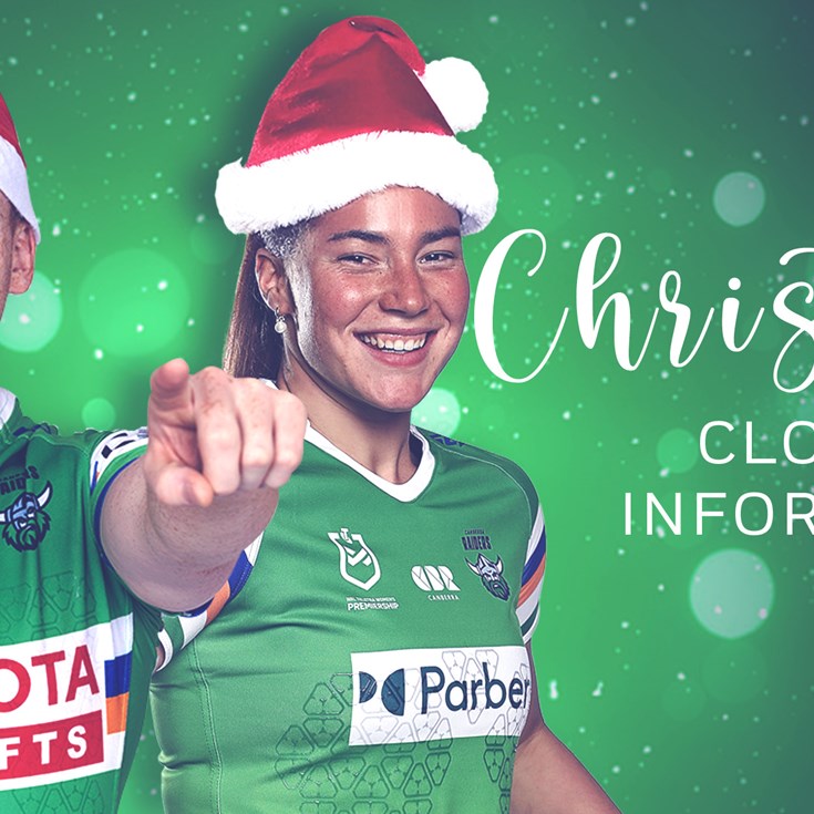 Merry Christmas and a Happy New Year from the Canberra Raiders