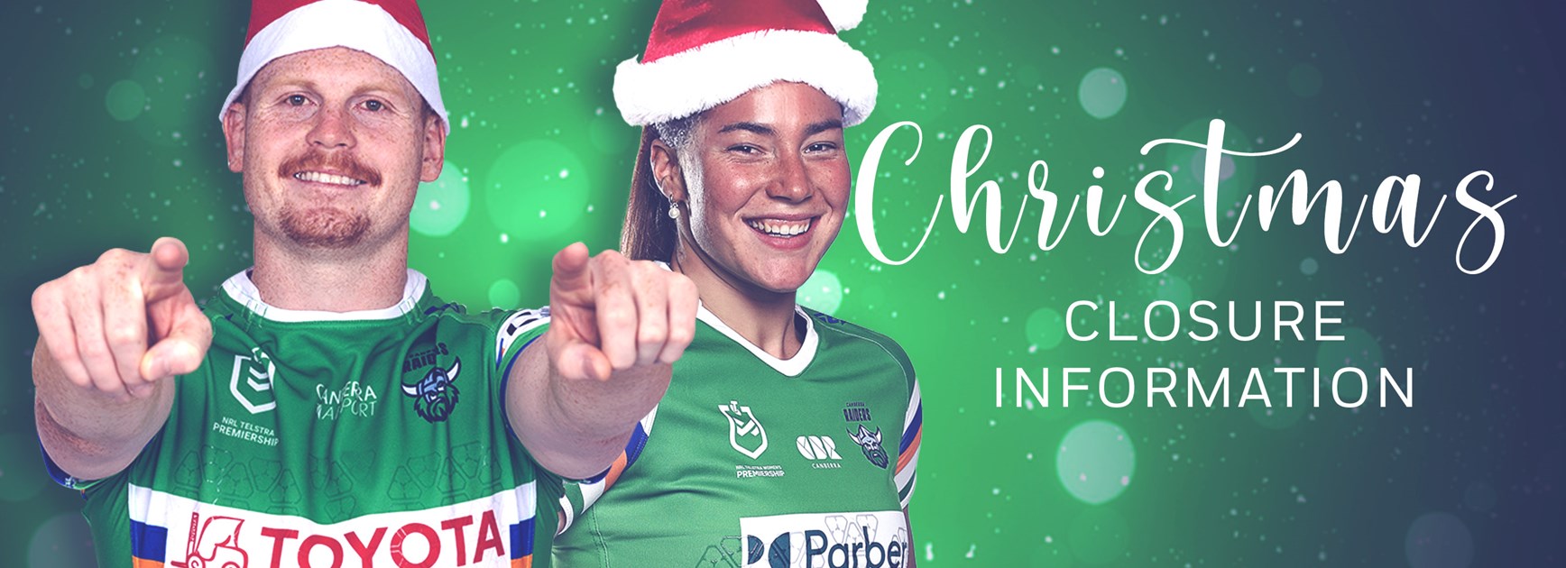 Merry Christmas and a Happy New Year from the Canberra Raiders