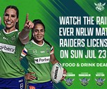 Watch the Raiders first NRLW match Live at Raiders licensed venues!