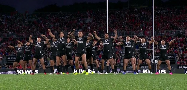 The Kiwis perform a formidable Haka